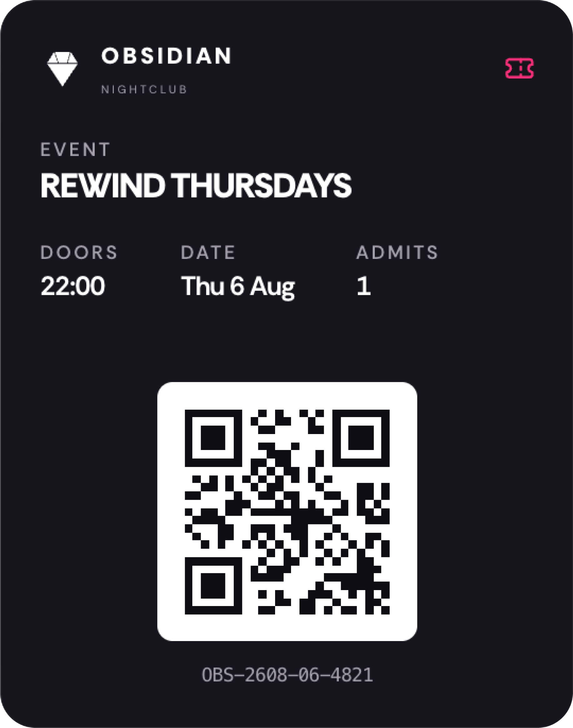 A ticket in the customer’s wallet